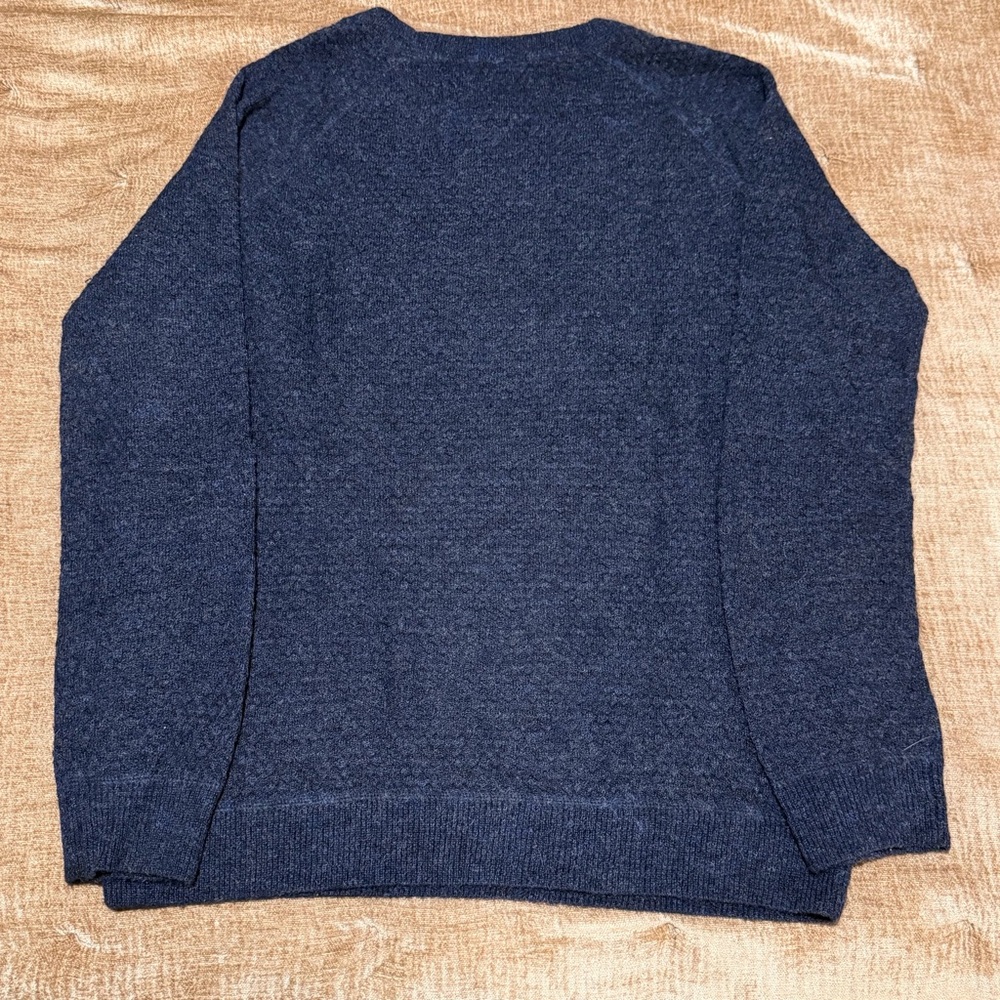 Barneys New York Baby Alpaca Sweater Navy Textured Knit Made in Peru S - Picture 5 of 6
